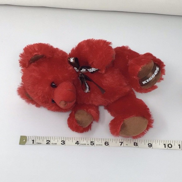 Galerie Hershey's Kisses Red Bear 9" Plush Brown Ribbon Stuffed Animal Toy - Picture 7 of 7